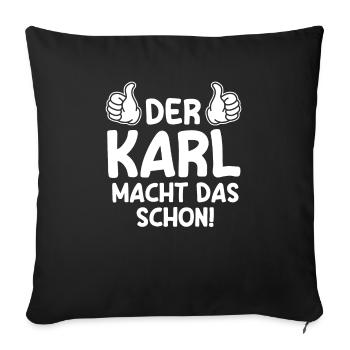 Vorname Name Karl - Sofakissenbezug 45 x 45 cm - Schwarz - Vorne