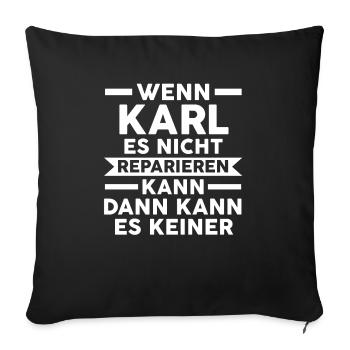 Vorname Name Karl - Sofakissenbezug 45 x 45 cm - Schwarz - Vorne