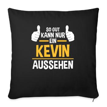 Kevin - Sofakissenbezug 45 x 45 cm - Schwarz - Vorne