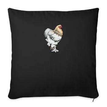 Brahma Hühner I Chicken Geflügel Motiv für - Sofakissenbezug 45 x 45 cm - Schwarz - Vorne