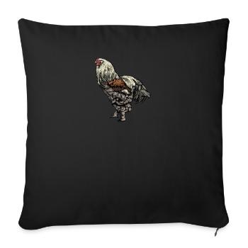 Brahma Hühner I Chicken Geflügel Motiv für - Sofakissenbezug 45 x 45 cm - Schwarz - Vorne