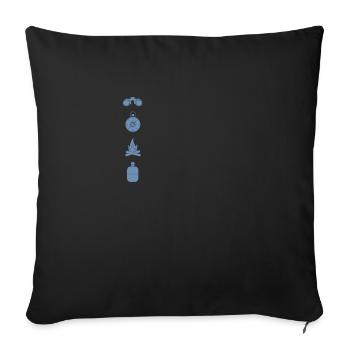 Camping Camping Campfire - Sofa pillowcase 17,3'' x 17,3'' (45 x 45 cm) - black - Front