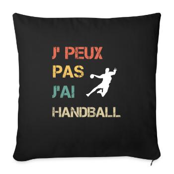 Je peux pas j'ai handball vintage drôle - Housse de coussin décorative 45 x 45 cm - noir - Devant