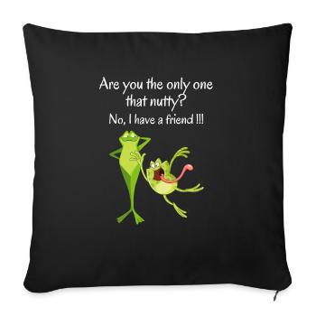 Cute and Funny Frog Design with Cool Slogan - Sofa pillowcase 17,3'' x 17,3'' (45 x 45 cm) - black - Front