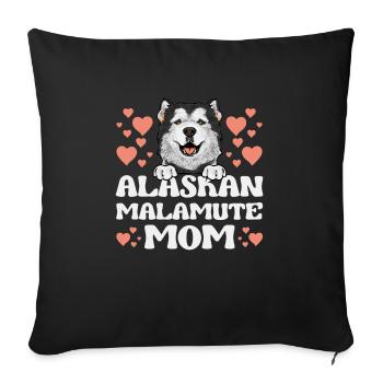 Alaskan Malamute Dog - Sofa pillowcase 17,3'' x 17,3'' (45 x 45 cm) - black - Front