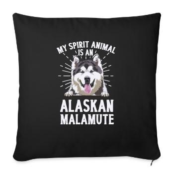 Alaskan Malamute Dog - Sofa pillowcase 17,3'' x 17,3'' (45 x 45 cm) - black - Front