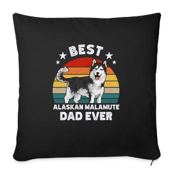 Alaskan Malamute Dog - Sofa pillowcase 17,3'' x 17,3'' (45 x 45 cm) - black - Front