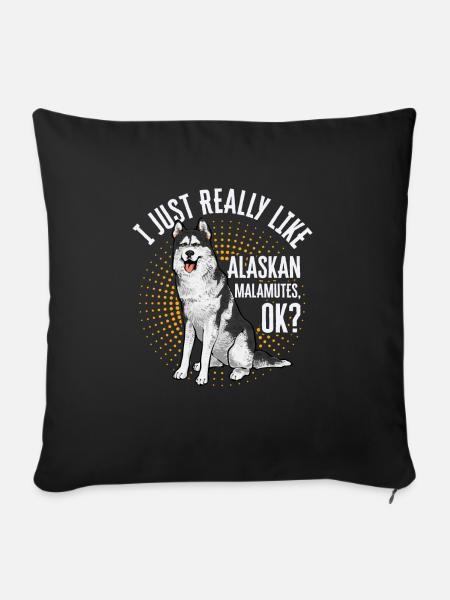 Alaskan Malamute Hund - Sofakissenbezug 45 x 45 cm - Schwarz