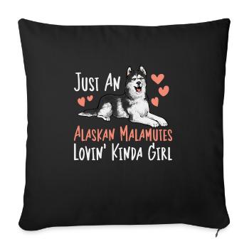 Alaskan Malamute Hund - Sofakissenbezug 45 x 45 cm - Schwarz - Vorne