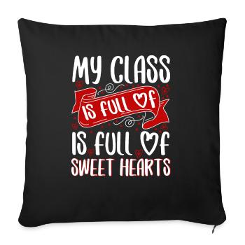 Ma classe est pleine de cœurs - Housse de coussin décorative 45 x 45 cm - noir - Devant