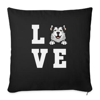 Alaskan Malamute Hund - Sofakissenbezug 45 x 45 cm - Schwarz - Vorne