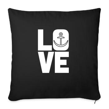 Love Anchor - Sofa pillowcase 17,3'' x 17,3'' (45 x 45 cm) - black - Front