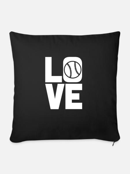 Liebe Baseball - Sofakissenbezug 45 x 45 cm - Schwarz