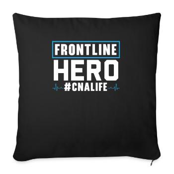 Héroïne de première ligne Aide-infirmière à vie de l’AIIC - Housse de coussin décorative 45 x 45 cm - noir - Devant