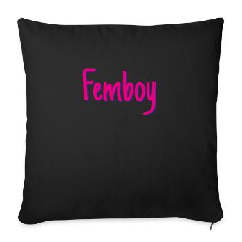 Femboy Cross Dressing LGBTQ CSD - Housse de coussin décorative 45 x 45 cm - noir - Devant