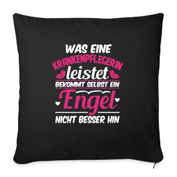 Lustiges Krankenpflegerin Pflege Beruf Geschenk - Sofakissenbezug 45 x 45 cm - Schwarz - Vorne