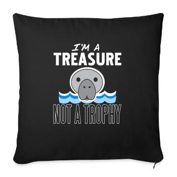 Je suis un trésor, pas un trophée Rétro Animal Lover - Housse de coussin décorative 45 x 45 cm - noir - Devant