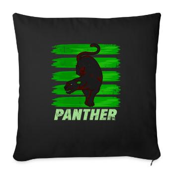 Retro Vintage Panther Wildlife T-Shirt - Housse de coussin décorative 45 x 45 cm - noir - Devant