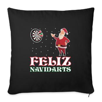 Feliz Navidarts - Sofakissenbezug 45 x 45 cm - Schwarz - Vorne