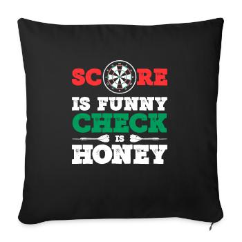 Score Is Funny Check Is Honey - Sofakissenbezug 45 x 45 cm - Schwarz - Vorne