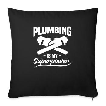 Klempner sind meine Superpower Klempner Klempner - Sofakissenbezug 45 x 45 cm - Schwarz - Vorne