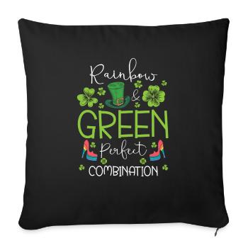 T-shirt LGBT de la Saint-Patrick - Housse de coussin décorative 45 x 45 cm - noir - Devant