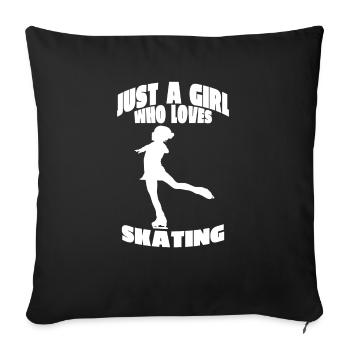 Ice skating Figure skating Figure skating Figure skating - Sofa pillowcase 17,3'' x 17,3'' (45 x 45 cm) - black - Front