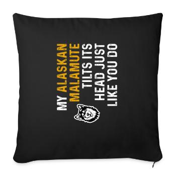 Alaskan Malamute Dog - Sofa pillowcase 17,3'' x 17,3'' (45 x 45 cm) - black - Front