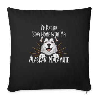 Alaskan Malamute Dog - Sofa pillowcase 17,3'' x 17,3'' (45 x 45 cm) - black - Front