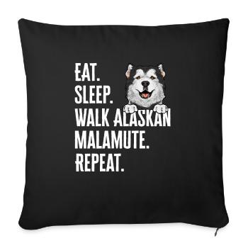 Alaskan Malamute Hund - Sofakissenbezug 45 x 45 cm - Schwarz - Vorne