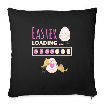 Easter loading - Ostern lädt lustiges Ostermotiv - Sofakissenbezug 45 x 45 cm - Schwarz - Vorne