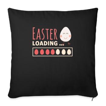 Easter loading - Ostern lädt lustiges Osterei - Sofakissenbezug 45 x 45 cm - Schwarz - Vorne