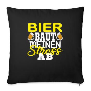 Bier Baut meinen Stress AB: Biertrinker Kostüm - Sofakissenbezug 45 x 45 cm - Schwarz - Vorne