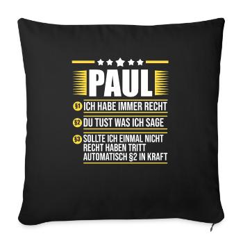 Paul - Sofakissenbezug 45 x 45 cm - Schwarz - Vorne