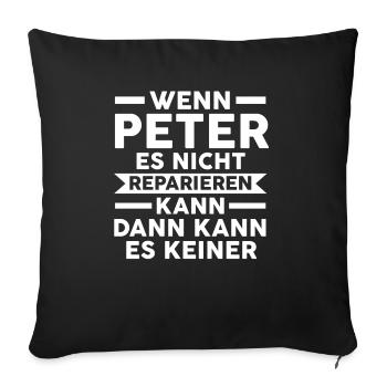 Peter - Sofakissenbezug 45 x 45 cm - Schwarz - Vorne