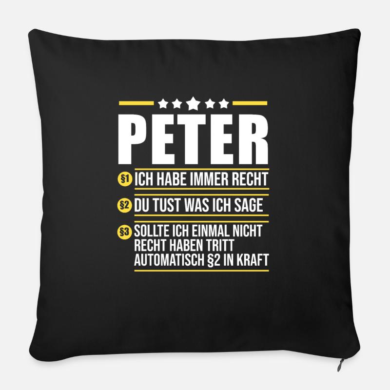 Peter - Sofakissenbezug 45 x 45 cm - Schwarz