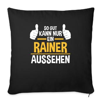 Rainer - Sofakissenbezug 45 x 45 cm - Schwarz - Vorne