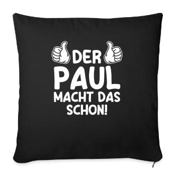 Paul - Sofakissenbezug 45 x 45 cm - Schwarz - Vorne