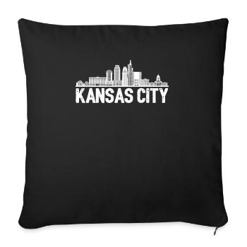 Kansas City Skyline - Sofakissenbezug 45 x 45 cm - Schwarz - Vorne