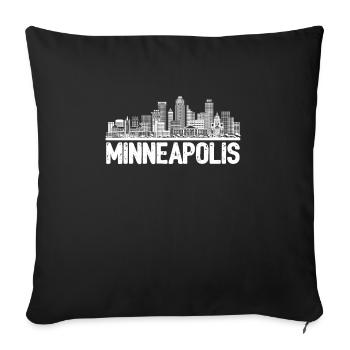 Minneapolis Skyline - Housse de coussin décorative 45 x 45 cm - noir - Devant