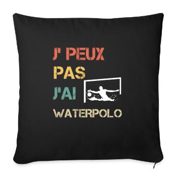 Je peux pas j'ai waterpolo vintage drôle - Housse de coussin décorative 45 x 45 cm - noir - Devant