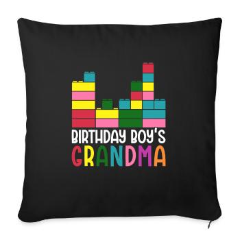 Birthday Kids Grandma Building Blocks - Sofa pillowcase 17,3'' x 17,3'' (45 x 45 cm) - black - Front