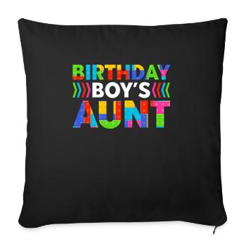 Building blocks of the birthday boy's aunt - Sofa pillowcase 17,3'' x 17,3'' (45 x 45 cm) - black - Front