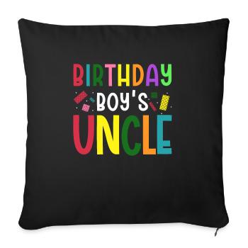 Uncle of the birthday boy Bauklötze - Sofa pillowcase 17,3'' x 17,3'' (45 x 45 cm) - black - Front