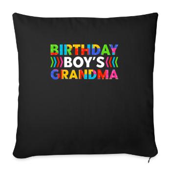 Birthday Kids Grandma Building Blocks - Sofa pillowcase 17,3'' x 17,3'' (45 x 45 cm) - black - Front