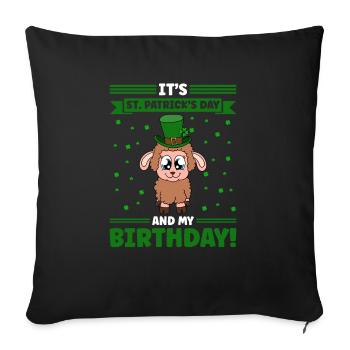 Moutons Trèfles Fête de la Saint-Patrick - Housse de coussin décorative 45 x 45 cm - noir - Devant