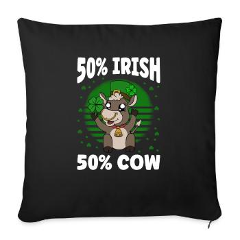 Cute cow shamrocks Saint Patrick's Day - Sofa pillowcase 17,3'' x 17,3'' (45 x 45 cm) - black - Front