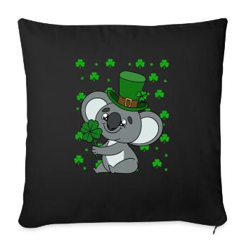 Cute Koala with Hat Saint Patrick's Day - Sofa pillowcase 17,3'' x 17,3'' (45 x 45 cm) - black - Front