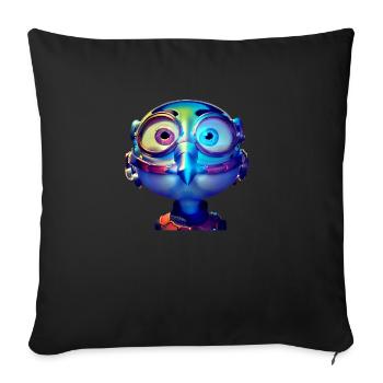 Huhn Henne Cyborg blau - Sofakissenbezug 45 x 45 cm - Schwarz - Vorne