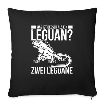 Was ist besser als ein Leguan? Zwei Leguane? - Sofakissenbezug 45 x 45 cm - Schwarz - Vorne